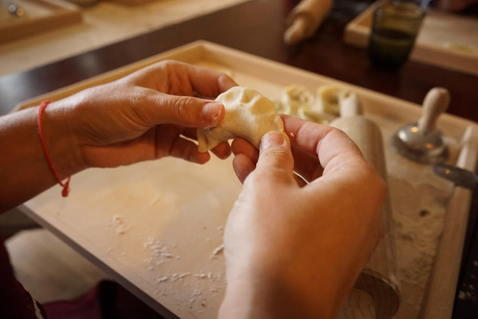 Folding pierogi Hanna with hand
